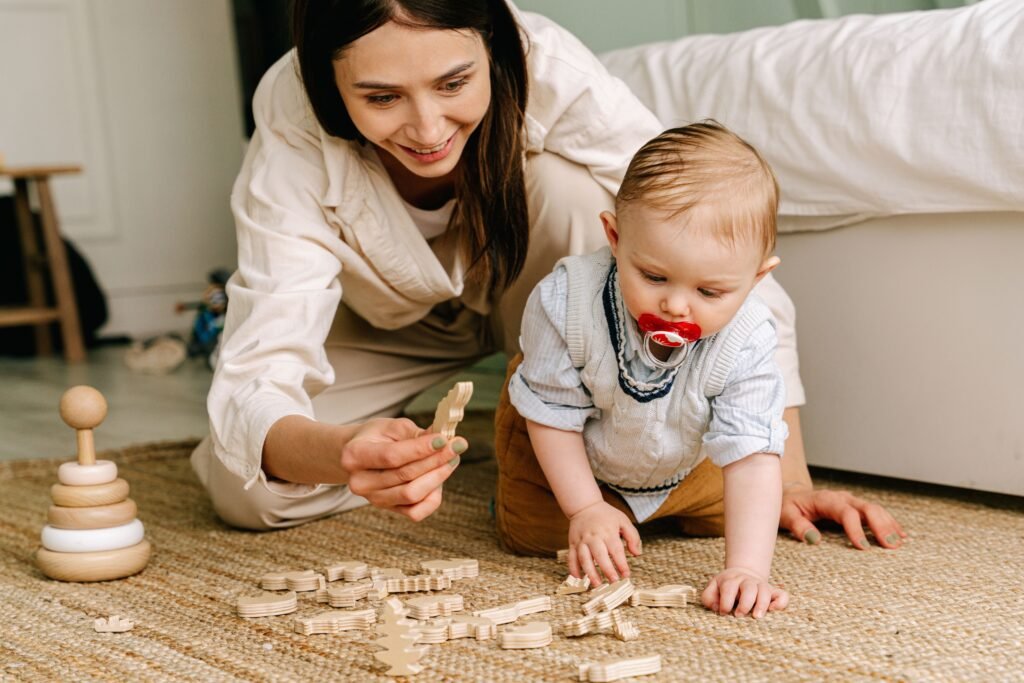Developmental milestones in babies supported through floor play and interaction