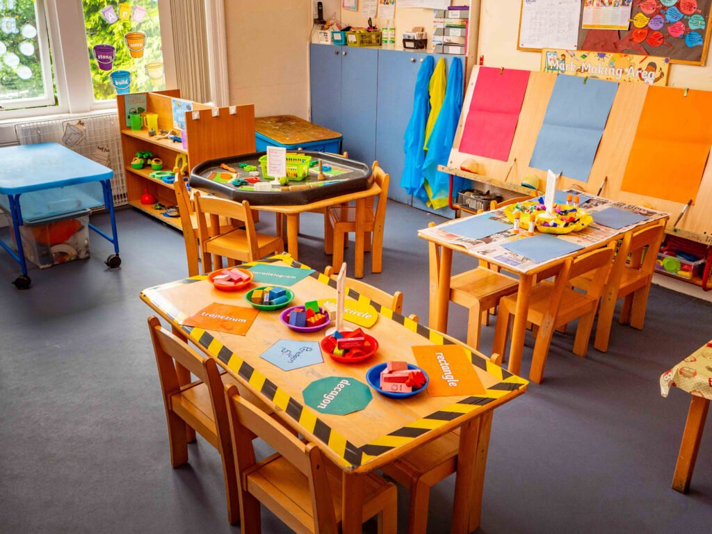 Continuous provision areas prepared for children at Hunny Pot Nursery