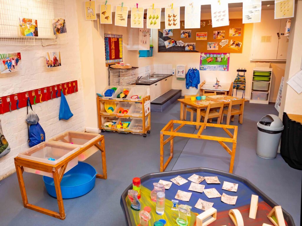 Nursery activity areas prepared for children at Hunny Pot Nursery